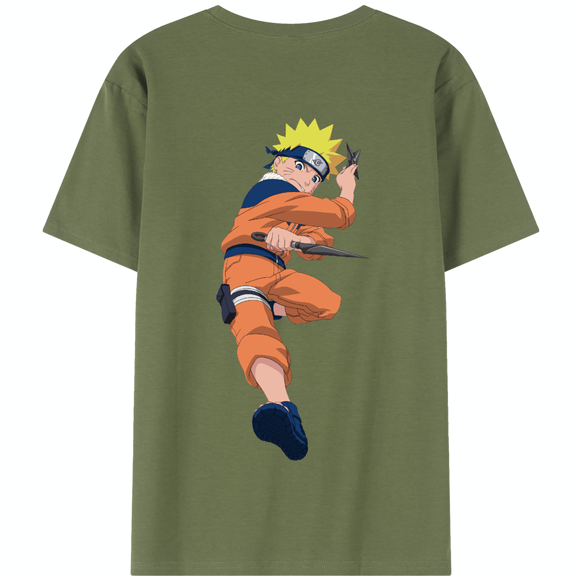 （画像用） NARUTO -ナルト- うずまき ナルト Uzumaki Naruto 綿100％半袖Tシャツ（背面プリント）